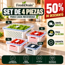 FreshKeep™ – Set de 4 Recipientes con Colador Interior y Tapa